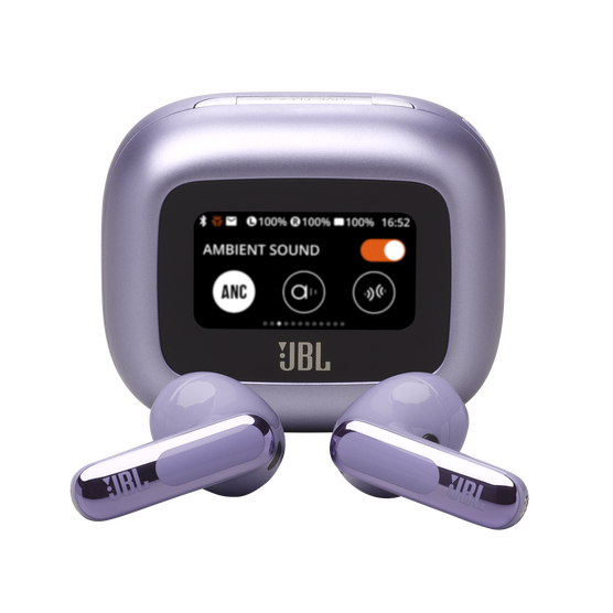 JBL Live Flex 3 - Purple - True wireless noise-cancelling open-stick earbuds - Hero